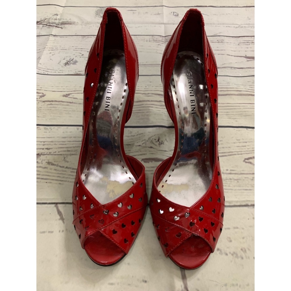 Red Patent Heels with Heart Cutouts❤️